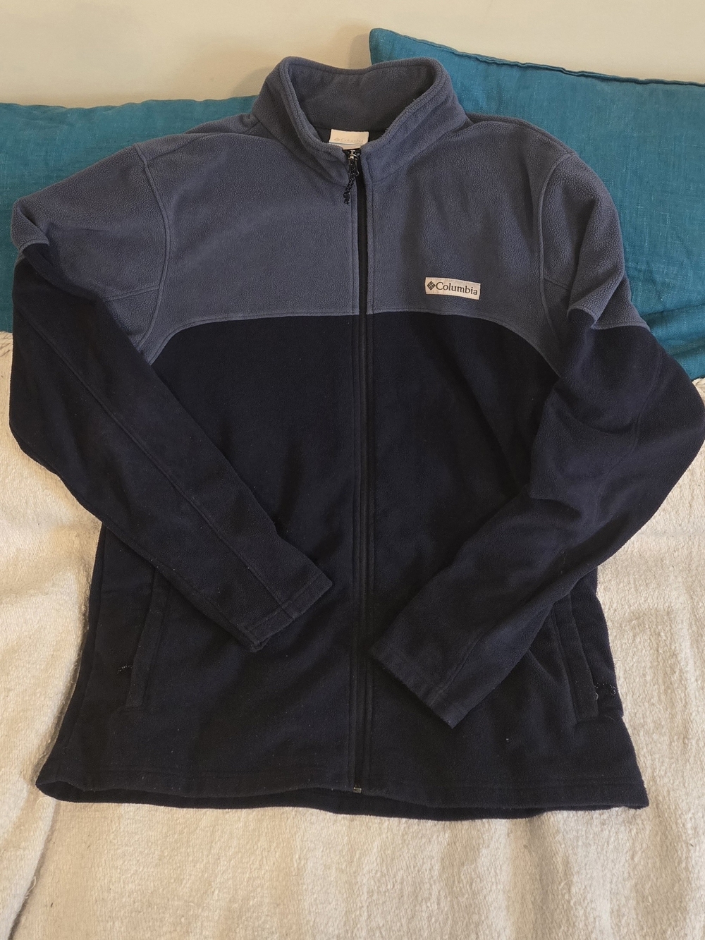 Columbia Men’s Two Tone Full Zip Fleece Jacket Blue Size L